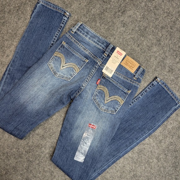 Levis 711 Jeans Womens 8 Blue Ankle Stretch Slim Skinny Adjustable Waistband - Picture 1 of 11